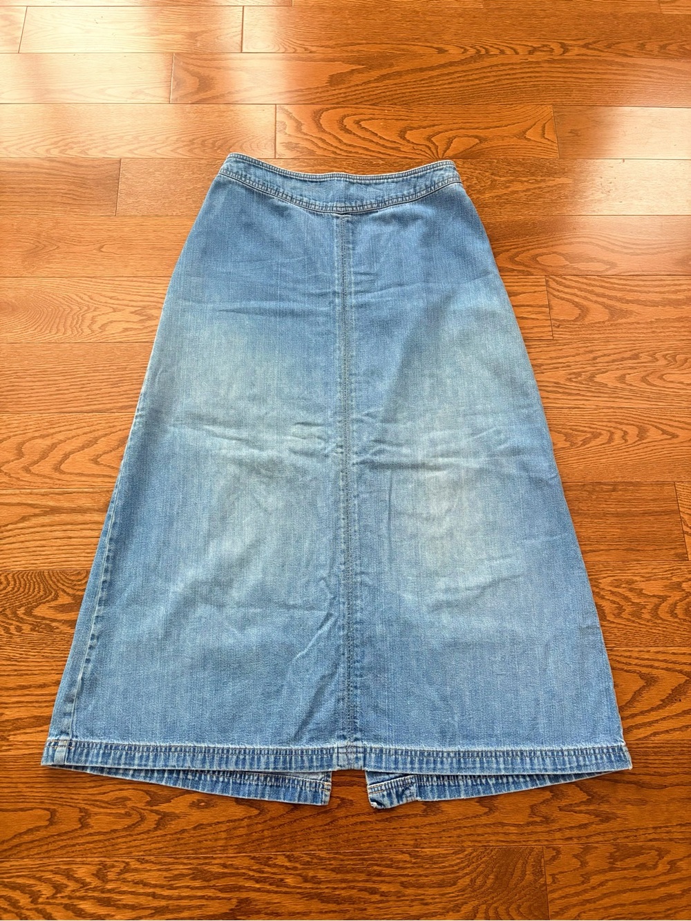 Denim A-Line Maxi Skirt in Light Blue Sz10